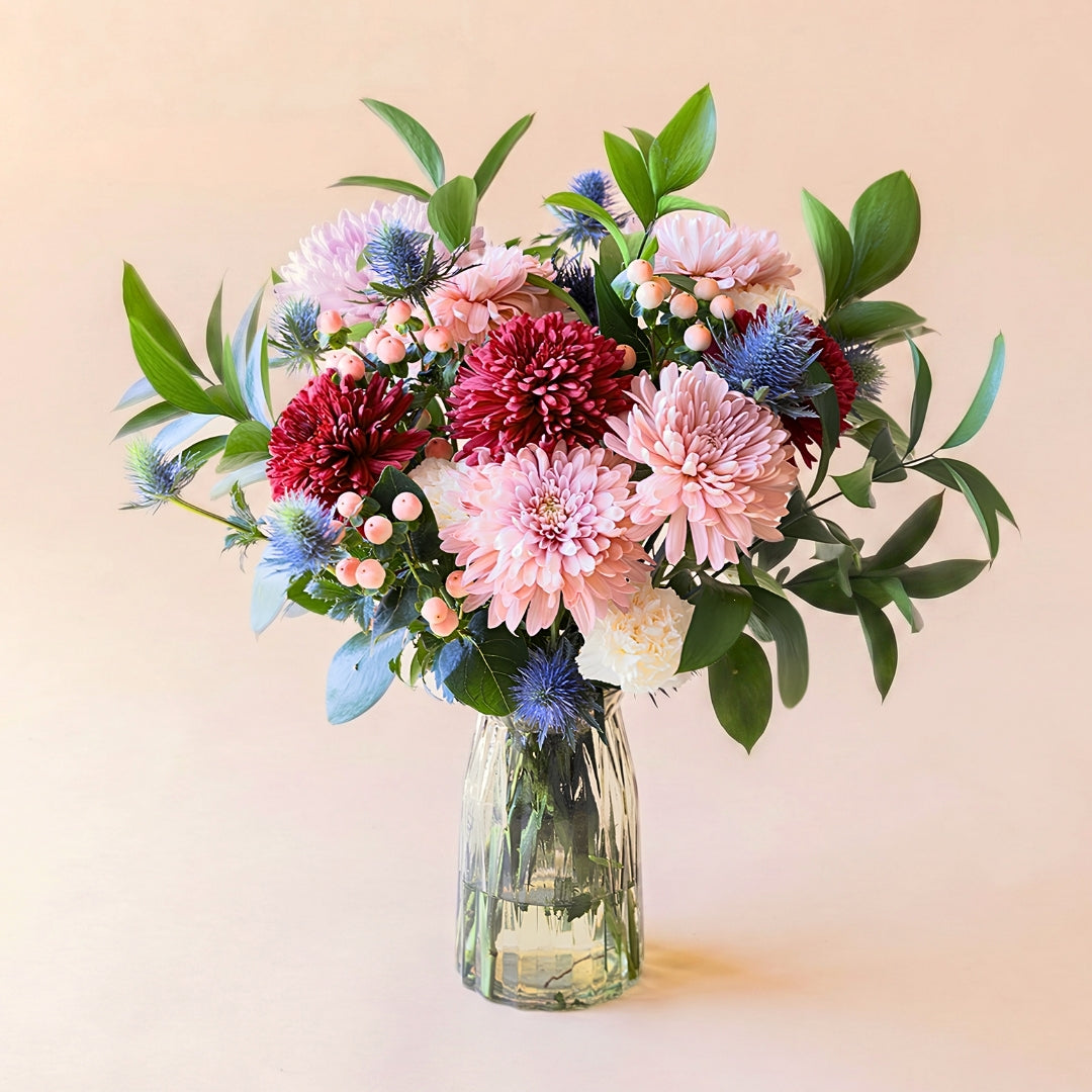 The Merlot – Blue and Burgundy Flower Bouquet